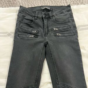 Black Jean Zipper Pocket Size 24